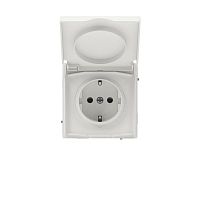 Розетка силовая KANT IP44 2P+E защ. шторки с крышкой бел. песок DKC 7010013